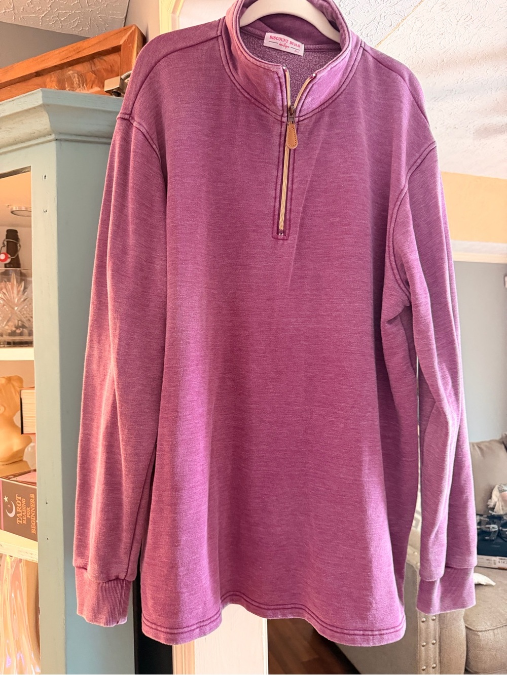 Quarter-Zip Hoodie Pullover - Purple